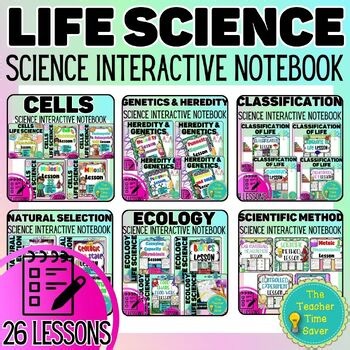 Life Science Lesson Plan Full Year Bundle - 6th 7th 8th Grade Science Notebook