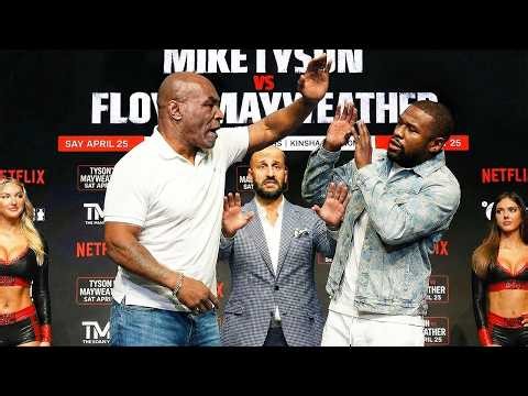 Mike Tyson Almost BRAWLS With Floyd Mayweather at Explosive Fight Press Conference Face Off!