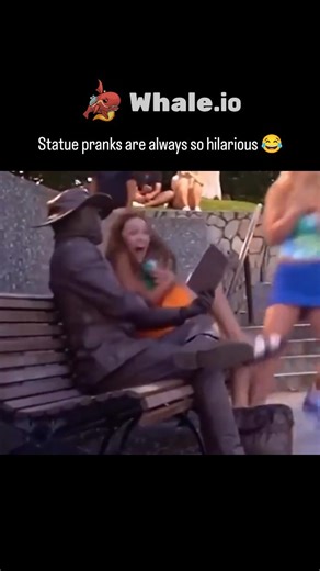 funflix on Instagram: "The post features a 67-second compilation of living statue pranks, showing performers painted silver or bronze freezing motionless in public before suddenly moving to startle passersby, capturing raw reactions like screams and jumps for comedic effect. Shared by @SteveLovesAmmo , a U.S. Army veteran focused on freedom-themed content, this lighthearted December 19, 2025, video diverges from his usual posts yet echoes his pattern of viral humor clips, earning 5,800 likes and
