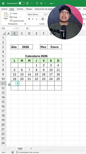 Cómo hacer un calendario 2026 en Excel