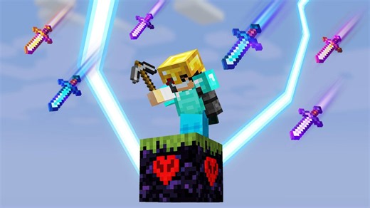 Minecraft, but it's on 1 hardcore block