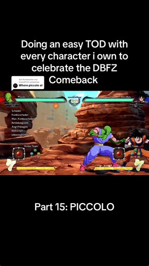 Piccolo Easy TOD Combos in DBFZ
