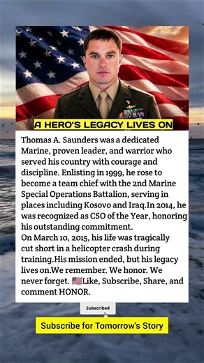 Thomas A. Saunders: A Marine We’ll Never Forget 🇺🇸#Shorts#ThomasASaunders #USMC #MarineCorps#tyyyyy