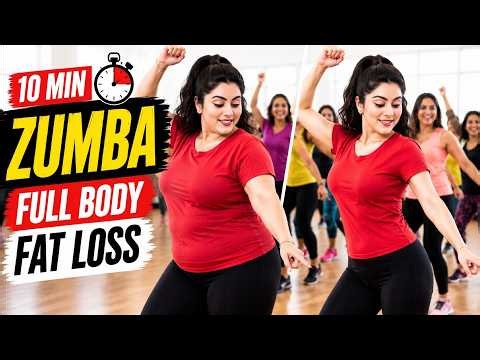 10 MIN Easy Zumba Workout For Weight Loss | Full Body Fat Burn