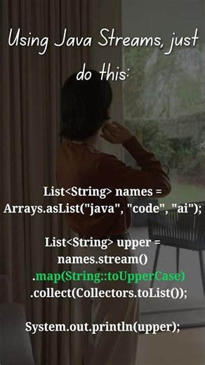 Convert Strings in 1 Line 😳(Uppercase Strings) #coding #interviewprep #java #java8 #streamapi #sde