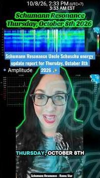 Schumann Resonance Uncle Schuschu energy update report for Thursday, October 8th 2026 ✨