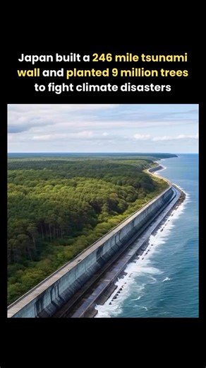 Japan has taken coastal protection to an extraordinary scale—constructing a 395 km (246-mile) tsunami wall and planting over 9 million trees along its shoreline. This powerful combination of heavy engineering and natural defenses is designed to shield communities from tsunamis, storm surges, and rising sea levels. More than just infrastructure, it’s a long-term vision for disaster resilience, showing the world how eco-friendly solutions and large-scale planning can work together to protect lives