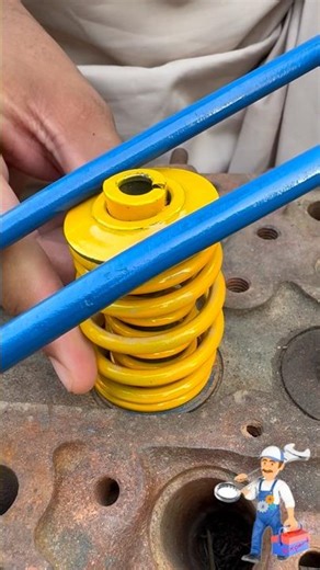Satisfying Valve Spring Install 💛 #automobile #mechanic #mechanical #engineering #skills #shorts