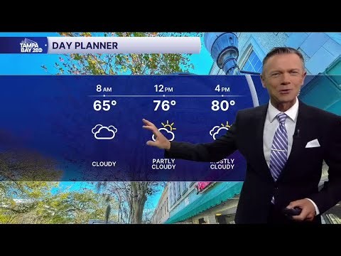 Latest forecast as slightly cooler air moves through Tampa Bay