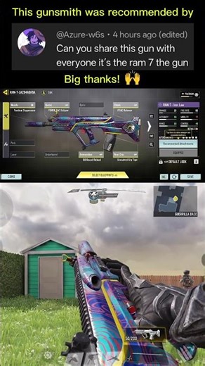 BEST RAM-7 Loadout CODM | Zero Recoil + Fastest AR Build #callofduty #codmobile