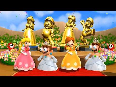 Mario Party 9 Step It Up All Win - Peachette VS Mario VS Daisy VS Luigi (Master COM)