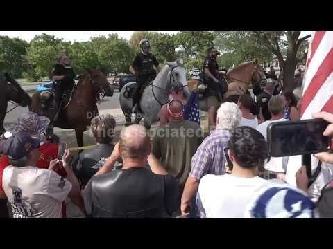 Large police presence at 'Christian Crusader March' in Dearborn, Michigan