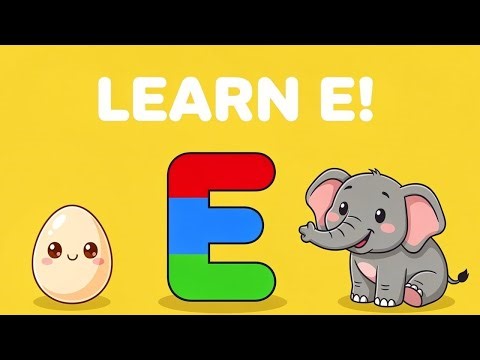 Learn Letter E 🎶 | E for Egg, Elephant, Eagle & Exit | ABC Song for Kids