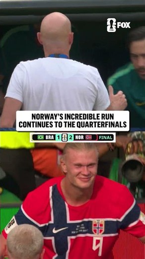 Ståle Solbakken celebrates leading Norway to the Quarterfinals for the first time ever 🇳🇴