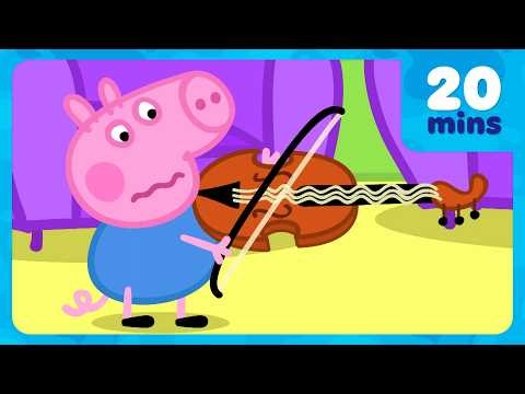 George Learns to Play Instruments! 🎻 Peppa Pig | 20 Minutes