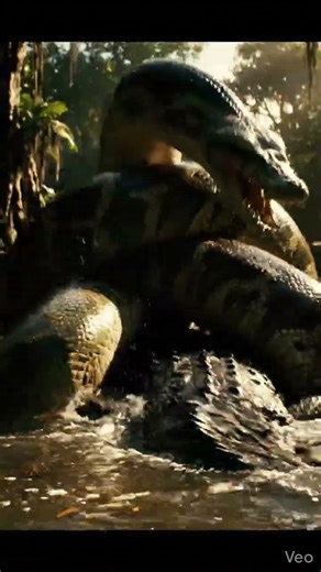 A single fatal blow from the giant python brought down the crocodile.