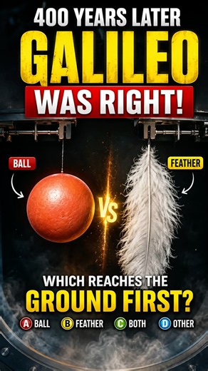 Galileo Was RIGHT! A Feather & Ball Fall Together in a Vacuum! | Physics #Shorts