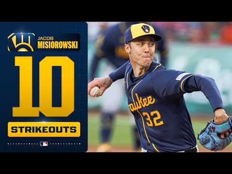 ALL 10 STRIKEOUTS from Brewers flamethrower Jacob Misiorowski! 😤 | MLB Highlights