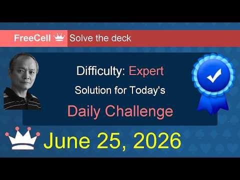 Microsoft Solitaire Collection: FreeCell - Expert - June 25, 2026