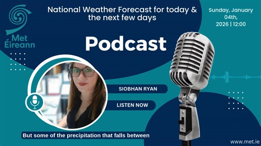 🎧Hear our National Weather Forecast for today & the next few days, from Met Éireann, presented to you by meteorologist Siobhan Ryan ⤵️ | Met Éireann