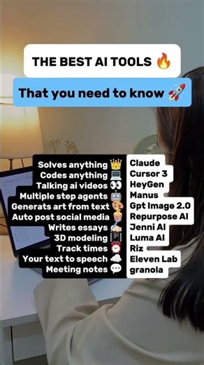 The Best AI Tools You Need to Know in 2026#AITools2026 #ProductivityHacks #ClaudeAI #Cursor3 #ManusA