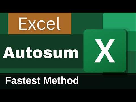 How to Use AutoSum in Excel Fastest Method