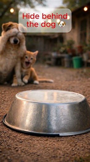 Cat prank goes wrong… bucket flies onto dog’s head 😂🐶