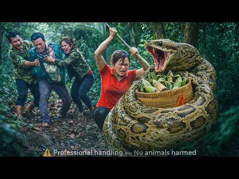 72 Hours of Terror: Giant Python Sneaks Up on Girl Harvesting Bamboo Shoots – Shocking Moment