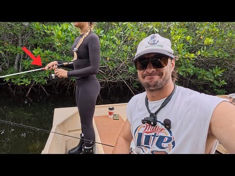 Fishing DEEP in the mangroves on a JON BOAT {catch and cook}