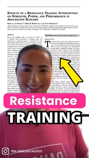 Maria Haralambis on Instagram: "Myth busting time... ⬇️🙌 📈 Quick Summary: 🧬 Mean age of 14 🧬 Competitive female dancers trained in Ballet, Jazz, Contemporary 🧬 Control & Experimental Group & measured 3 things 🧬 9 weeks of Resistance Training resulted in significant improvements in strength & power without compromising their artistic integrity 🔍 Lots of great insight in this study regarding: 🧠 How Resistance Training (RT) can help manage the growth-related changes occurring during Adolesc