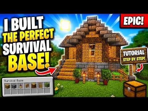 Easy Minecraft Starter Survival Base Tutorial 🔥 | House Tutorial | #minecraft #tutorial #gaming