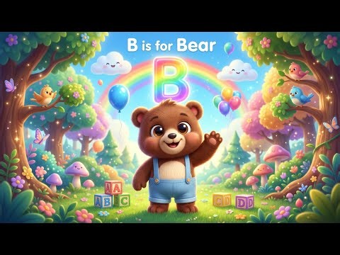ABC Song for Kids 🐻 B is for Bear | Learn Alphabet B with Fun Nursery Rhymes & Cartoon Animation