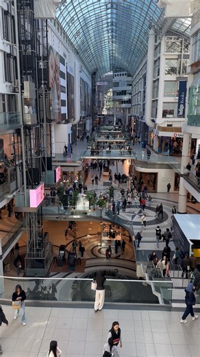 Inside CF Toronto Eaton Centre 😍 My favorite view 🌆✨ #eatoncentremall #torontolife #fyp