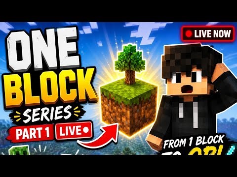 ONE BLOCK SERIES 🔥 Part 1 LIVE | Can I Survive From Nothing? 😱