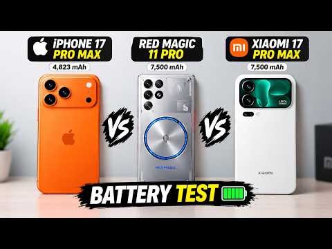 🥶🔋 IPHONE 17 PRO MAX VS RED MAGIC 11 PRO VS XIAOMI 17 PRO MAX BATTERY TEST!! 🔋🔥