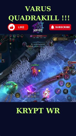 VARUS QUADRAKILL | WILD RIFT #leagueoflegends #wildrift #wildriftgameplay #varus
