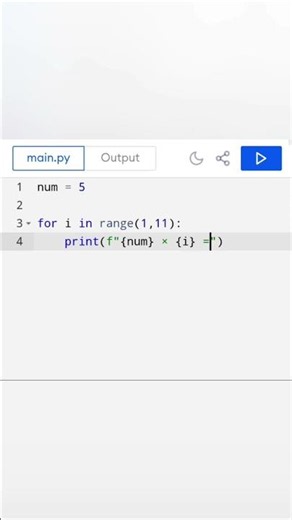 Multiplication Table in Python | Python for Beginners #python #pythonprogramming #shorts #bca #code