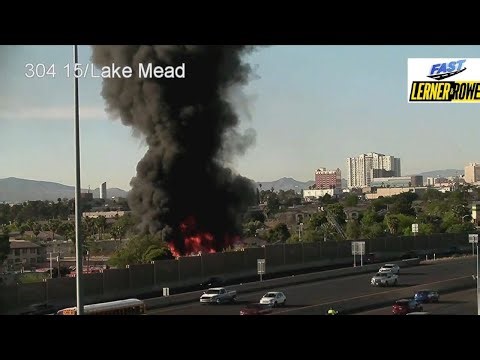 Crews respond to a fire near I-15 and Lake Mead on Firday, April 24th, 2026.(NDOT)