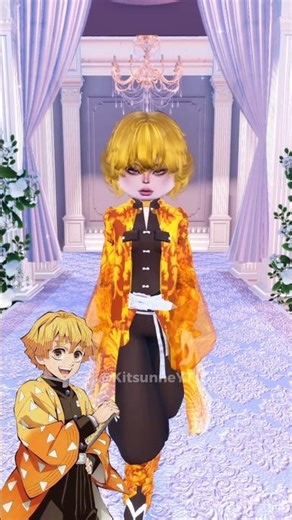 Recreating Zenitsu Agatsuma from Demon Slayer #dresstoimpress #roblox #shorts