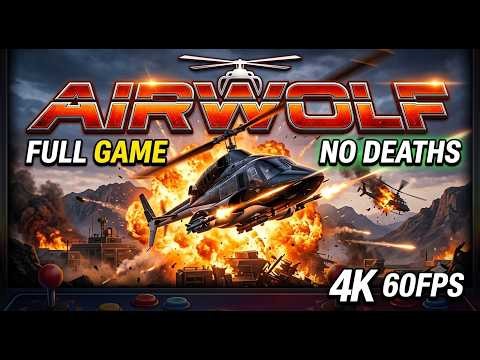 Airwolf Arcade Gameplay 🚁 FULL GAME | NO DEATHS | 4K 60FPS | Classic Retro Arcade
