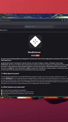 Mau kontrol mod game PC langsung dari layar smartphone tanpa perlu repot Alt-Tab saat main game? Cobain WandEnhancer (k1tbyte/Wand-Enhancer)! 🎮📱 🔗 Link Repo GitHub: https://github.com/k1tbyte/Wand-Enhancer WandEnhancer adalah tool open-source yang memperluas fungsionalitas dan antarmuka aplikasi Wand/WeMod di sisi lokal (client-side). 🔥 Fitur Unggulan: 🌐 Remote Web Panel: Kontrol game trainer/mod langsung dari browser HP hanya dengan scan QR Code di jaringan Wi-Fi lokal. 🎨 Custom Layout & 