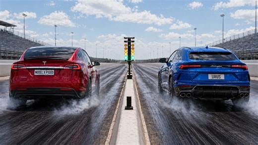 Tesla Model X P100D takes on Lamborghini Urus