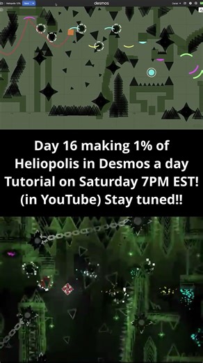 (Day 16) Heliopolis in Desmos 16% #geometrydash #heliopolis #shorts #top1 #zoink #youtubeshorts
