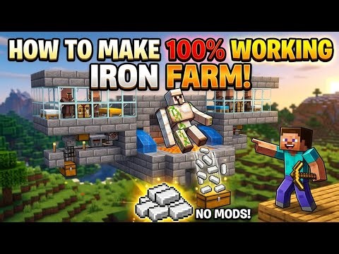 Minecraft: 100% WORKING Iron Farm Tutorial! (NO MODS) - 1.20+
