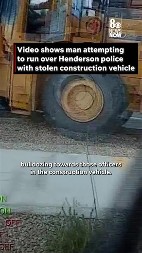 🔗 Click the article link to hear the 911 call that was made about the stolen construction vehicle: https://www.8newsnow.com/crime/video-shows-man-attempting-to-run-over-henderson-officers-with-stolen-construction-vehicle/?utm_medium=social&utm_source=facebook_8_News_Now | 8 News Now