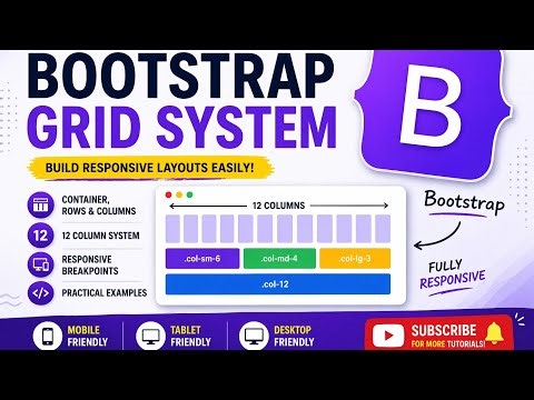 Bootstrap Grid System Full Tutorial | Container, Row & Column Explained 
