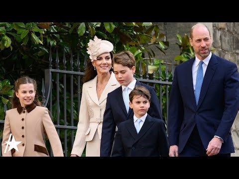Kate Middleton & Prince William All Smiles Royal Easter Service w/ George, Charlotte, & Louis