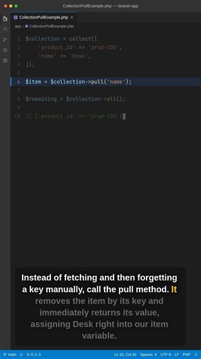 Laravel Collection pull() Method