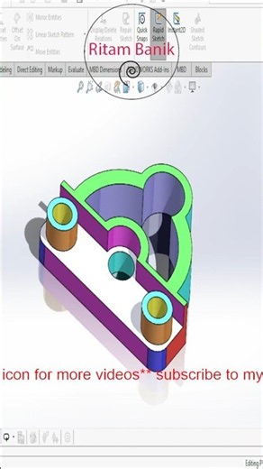 SolidWorks Practice Exercise 091 | CSWA 3D Modeling CAD #Shorts