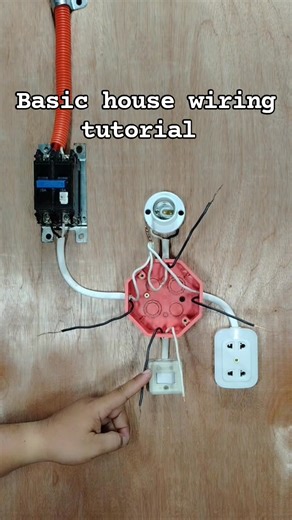 Basic house wiring tutorial kung paano mag wiring ng 1 ilaw at 1 outlet #rarysolarpanelsetup #fbreelsfyp #fblifestyle #fbreels #lifestyle #fblife | Electrical Video Tutorial